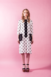 Midi dress with a pattern ”Hearts“